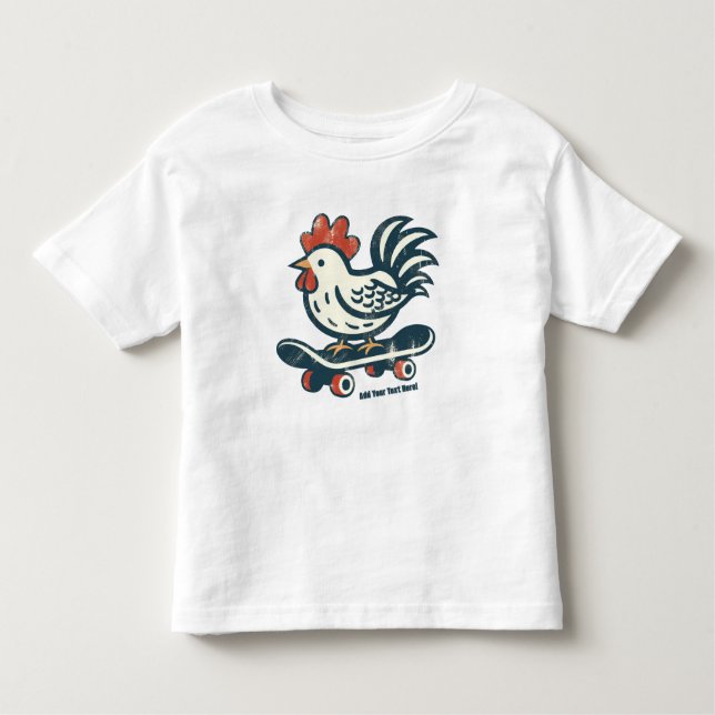 T-shirt Pour Les Tous Petits Funny Skateboard Farm poulet personnalisé (Devant)