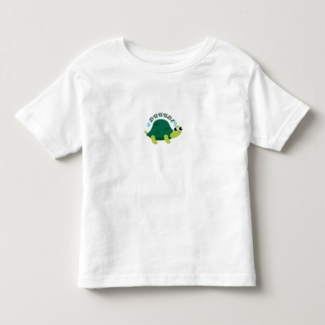 T-shirt Pour Les Tous Petits Funny Turtle DUUUDE – Kids Birthday Shirt (Devant)