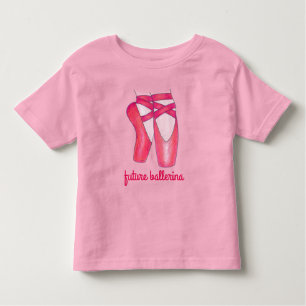 T-shirt Pour Les Tous Petits Futur Ballerina Ballet Rose Pointe Toe Chaussure d