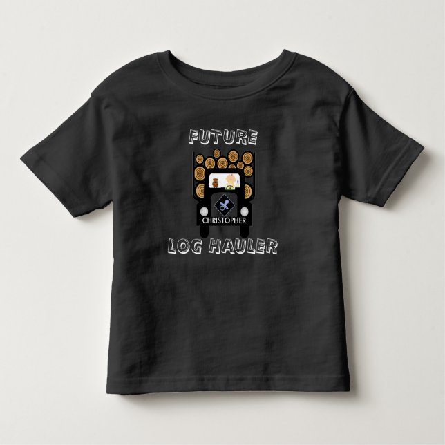 T-shirt Pour Les Tous Petits Futur Camion de conduite pour bébés (Devant)