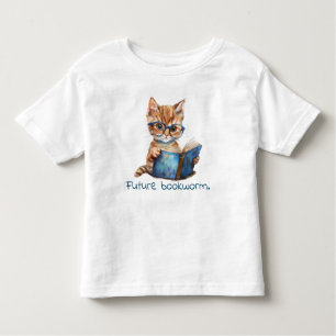 T-shirt Pour Les Tous Petits Futur ver de livre Lecture de chat bébé
