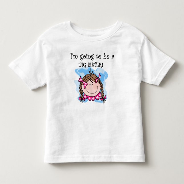 T-shirt Pour Les Tous Petits Futurs cheveux de brun de grande soeur (Devant)
