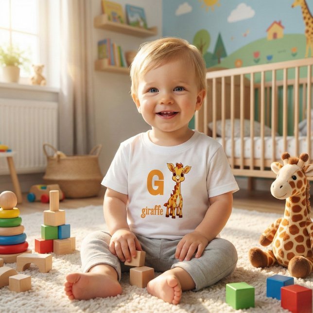 T-shirt Pour Les Tous Petits G est pour Giraffe Toddler Tee (Créateur téléchargé)