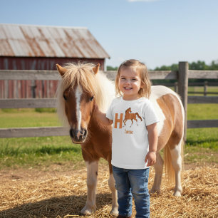 T-shirt Pour Les Tous Petits Galloping Alphabet Adventure H est pour Horse Tee