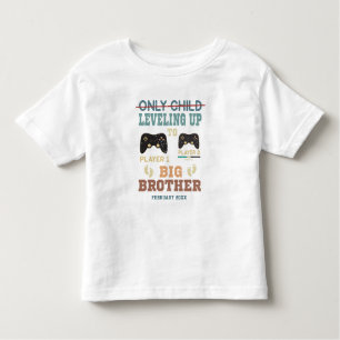 T-shirt Pour Les Tous Petits Gamer Personnalisé Niveau Jusqu'À Big Brother