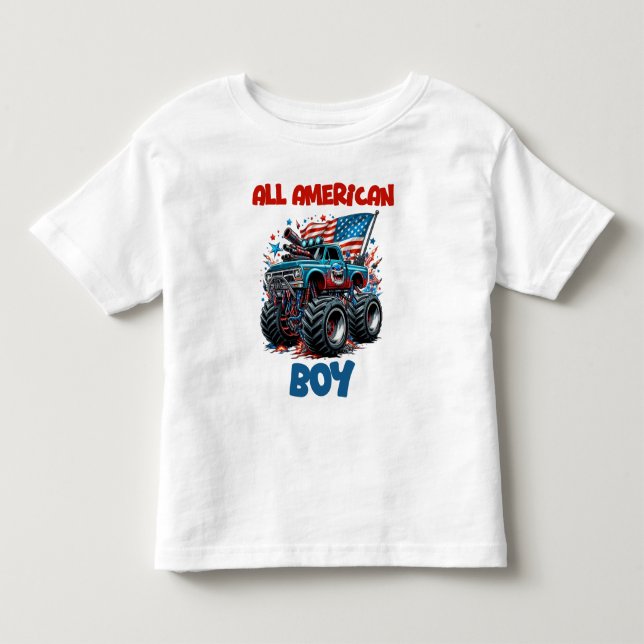 T-shirt Pour Les Tous Petits Garçon américain 4 juillet (Devant)