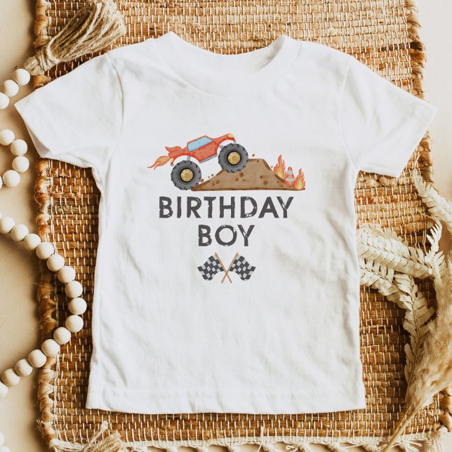 T-shirt Pour Les Tous Petits Garçon anniversaire camion monstre rouge BRODI (Créateur téléchargé)