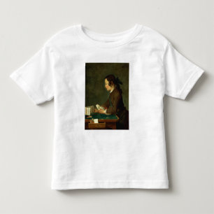 T-shirt Pour Les Tous Petits Garçon construisant un château des cartes (huile