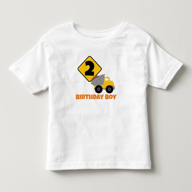 T-shirt Pour Les Tous Petits Garçon d'anniversaire de construction (Devant)
