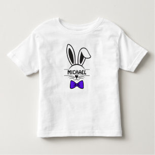 T-shirt Pour Les Tous Petits Garçon Lapin De Pâques Visage Avec Cravate Bow Tod
