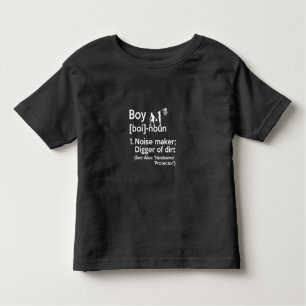 T-shirt Pour Les Tous Petits garçon nom faiseur de bruit creuser la saleté