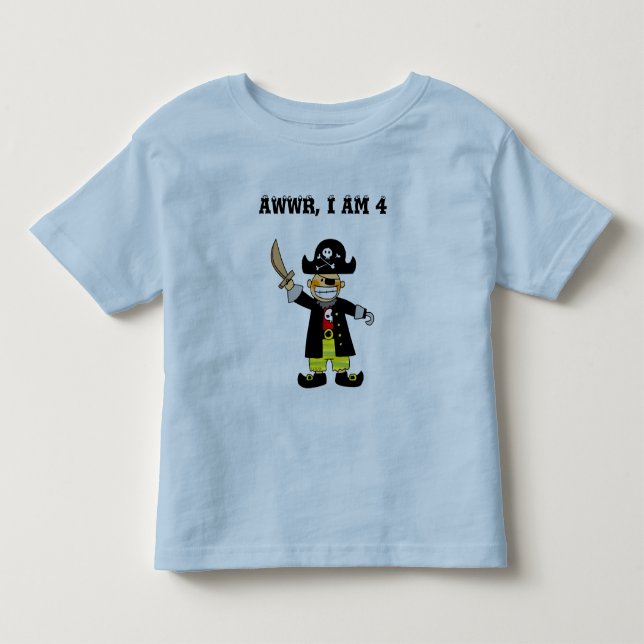 T-shirt Pour Les Tous Petits garçon pirate de 4 ans (Devant)