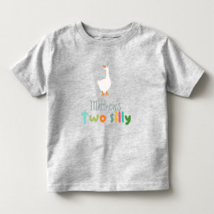 T-shirt Pour Les Tous Petits Garçons Deux Oie Ridicule Ferme 2ème Anniversaire