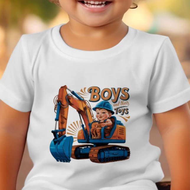 T-shirt Pour Les Tous Petits Garçons Gros Puissant Machine De Construction (Créateur téléchargé)