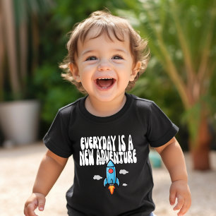 T-shirt Pour Les Tous Petits Garçons "Nouvelle Aventure" Adorables 
