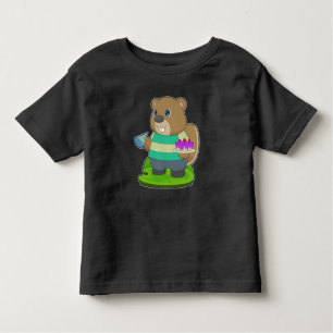 T-shirt Pour Les Tous Petits Gâteau d'anniversaire du castor