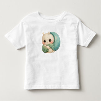T-shirt Pour Les Tous Petits Gentle Snail with Moon Shell – Kawaii Watercolor T