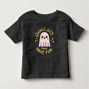 T-shirt Pour Les Tous Petits Ghouls Je Veux Juste S'Amuser, Mignons Fantômes Ha