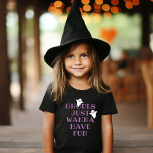 T-shirt Pour Les Tous Petits Ghouls veut juste s'amuser Halloween violet
