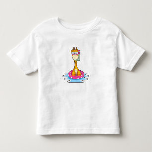 T-shirt Pour Les Tous Petits Girafe à la natation avec tuba