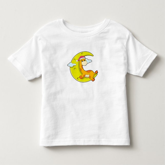 T-shirt Pour Les Tous Petits Girafe au coucher de la lune (Devant)