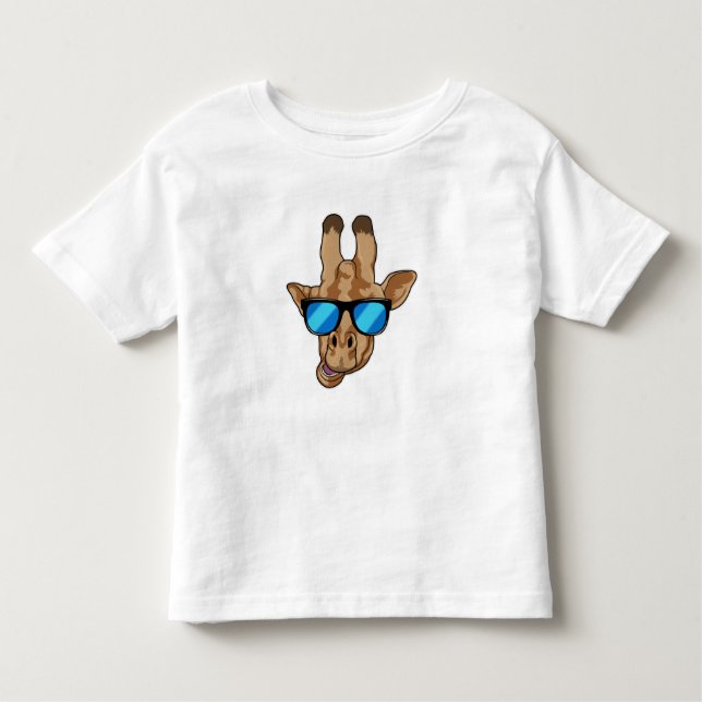 T-shirt Pour Les Tous Petits Girafe avec lunettes de soleil (Devant)