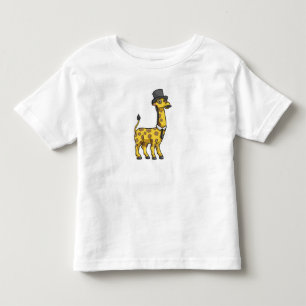 T-shirt Pour Les Tous Petits Girafe en gentleman avec chapeau, cravate et moust