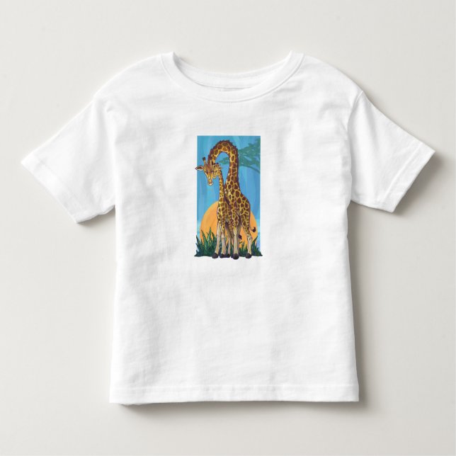 T-shirt Pour Les Tous Petits Girafe Mama et bébé (Devant)