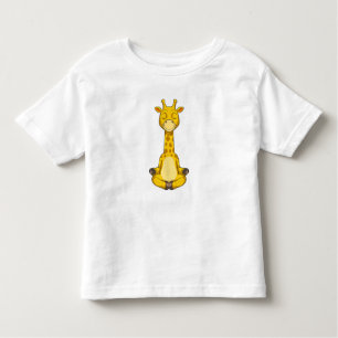 T-shirt Pour Les Tous Petits Giraffe à la méditation de Yoga