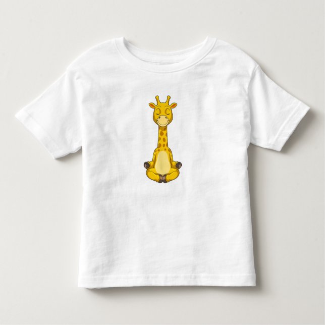 T-shirt Pour Les Tous Petits Giraffe à la méditation de Yoga (Devant)