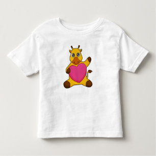 T-shirt Pour Les Tous Petits Giraffe au coeur