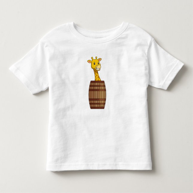 T-shirt Pour Les Tous Petits Giraffe avec tonneau (Devant)