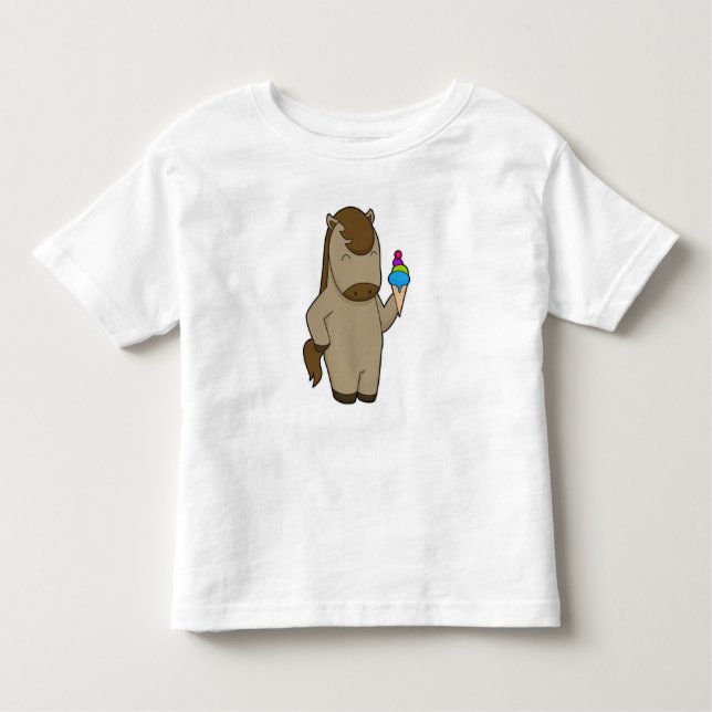 T-shirt Pour Les Tous Petits glace au waffle au cheval (Devant)