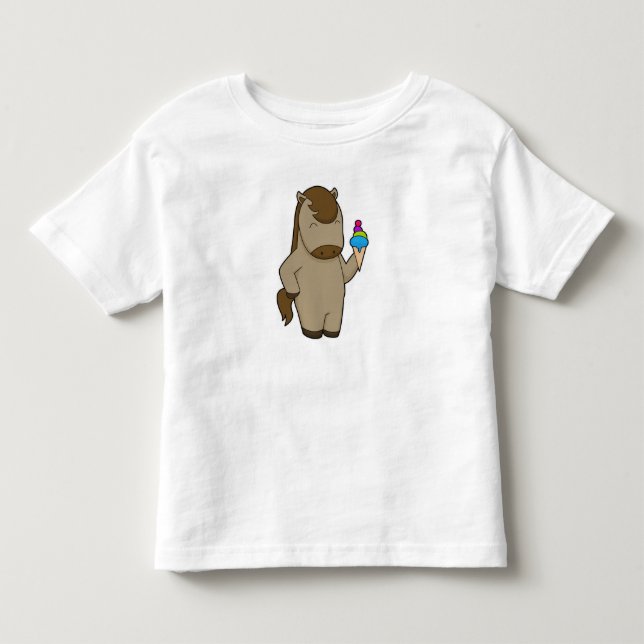 T-shirt Pour Les Tous Petits glace crème Waffle de cheval (Devant)