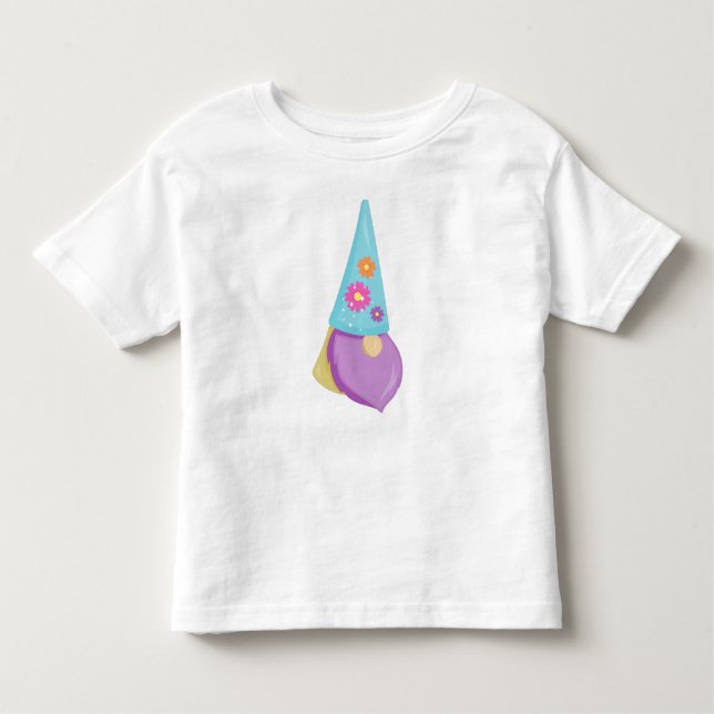 T-shirt Pour Les Tous Petits Gnome mignonne, Gnome petit, Gnome jardin, Fleurs (Devant)