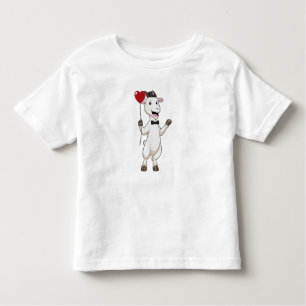 T-shirt Pour Les Tous Petits Goat as Groom avec Heart Balloon