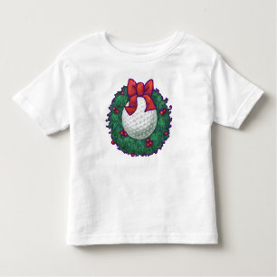 T-shirt Pour Les Tous Petits Golf Ball Christmas Wreath