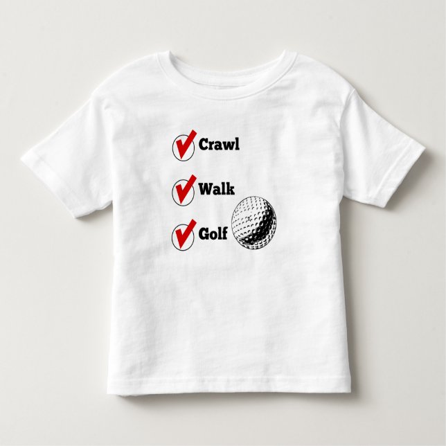 T-shirt Pour Les Tous Petits Golf de promenade de rampement (Devant)