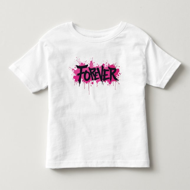 T-shirt Pour Les Tous Petits Graffiti rose "FOREVER" (Devant)