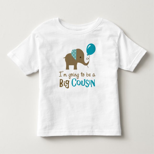 T-shirt Pour Les Tous Petits Grand cousin à être - éléphant de mod (Devant)