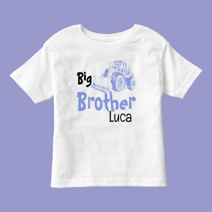 T-shirt Pour Les Tous Petits Grand Frère Bulldozer Nom personnalisé - Construct