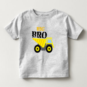 T-shirt Pour Les Tous Petits Grand Frère Construction Camion à benne jaune