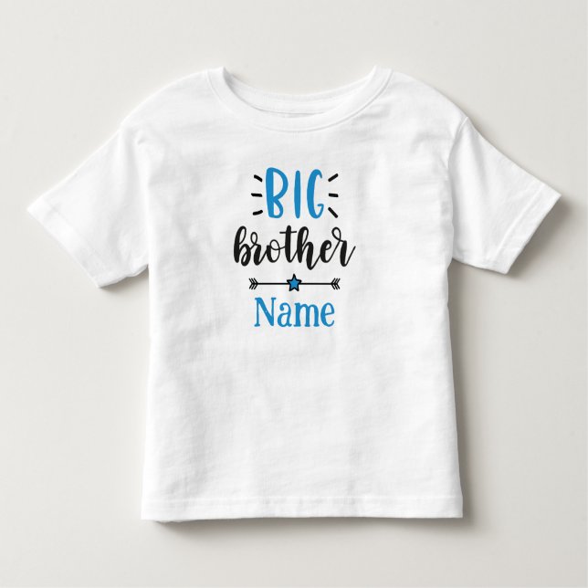 T-shirt Pour Les Tous Petits Grand Frère Nom Personnalisé Mignon (Devant)