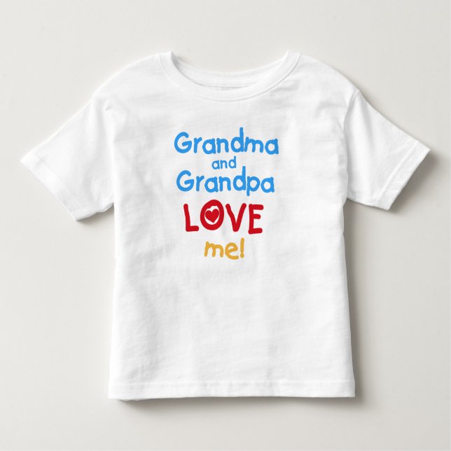 T-shirt Pour Les Tous Petits Grand-mère et grand-père m'aiment (Devant)