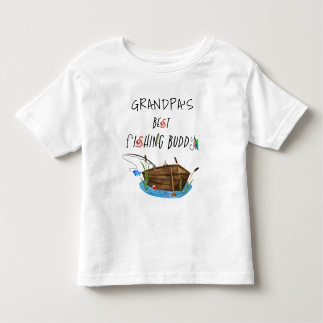T-shirt Pour Les Tous Petits Grand-père's Best Fishing Buddy Cute (Devant)
