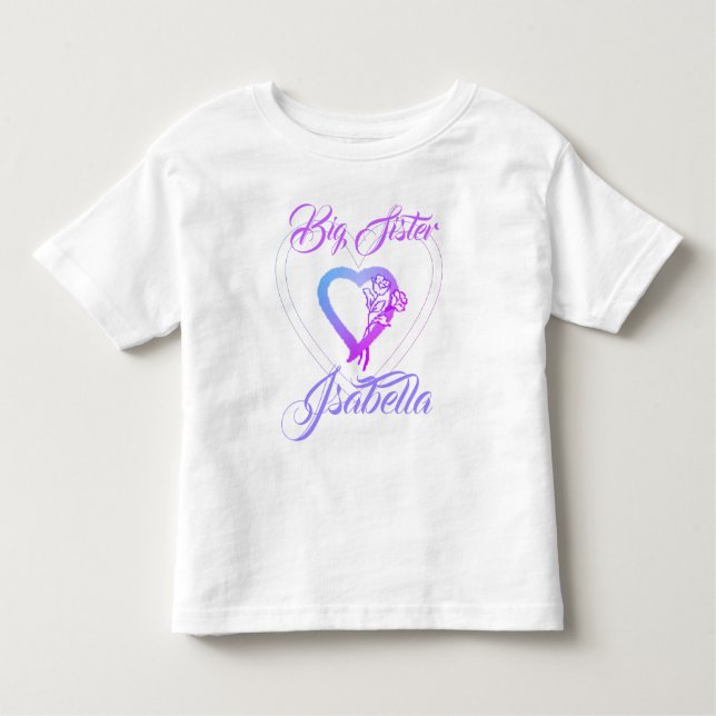 T-shirt Pour Les Tous Petits Grand Soeur Petit Coeur Floral (Devant)