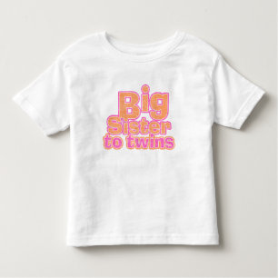 T-shirt Pour Les Tous Petits Grande soeur aux jumeaux