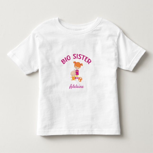 T-shirt Pour Les Tous Petits Grande Sœur avec Petit Frère Personnalisé (Devant)