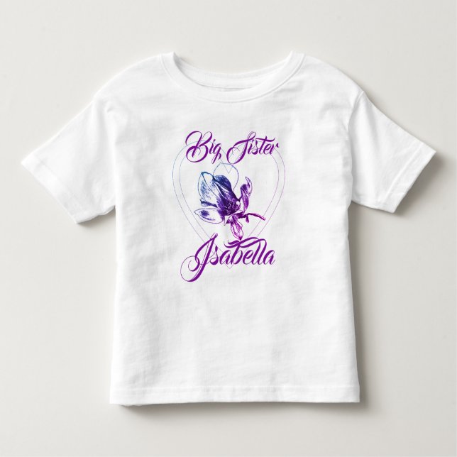 T-shirt Pour Les Tous Petits Grande Sœur Petite Sœur Orchidée (Devant)