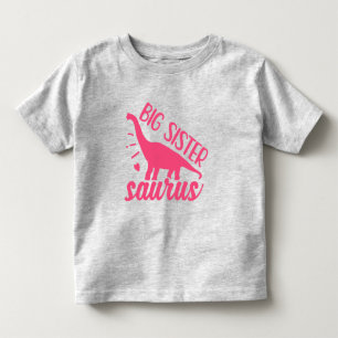 T-shirt Pour Les Tous Petits Grande Sœur Saurus rose